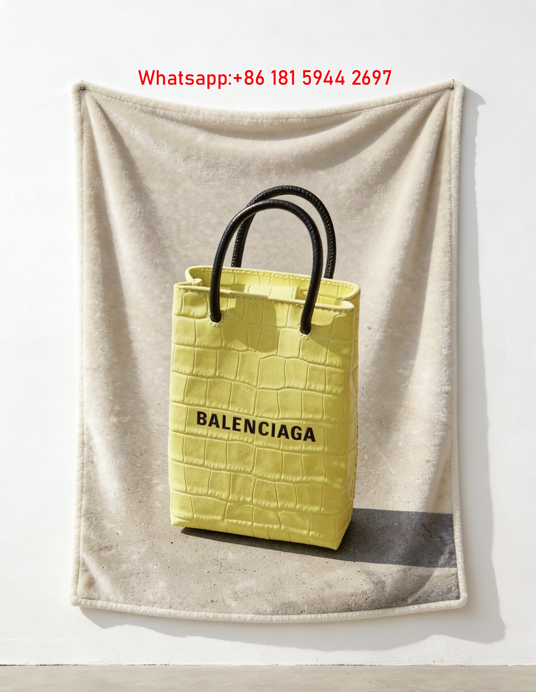 Balenciaga Crocodile Embossed Bag Print Flannel Sofa Throw Blanket BA417